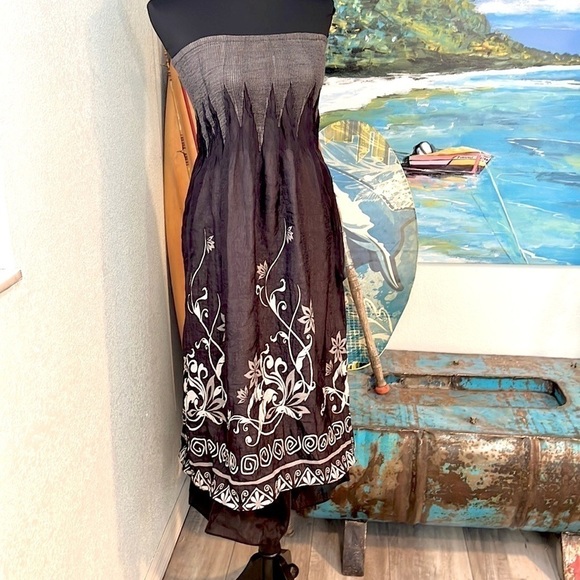 ANTHRO’s Lapis, Funky, FUN& Boho-BUSTLE Dress/Skirt gray/black,BUSTLE IT🔥 - Picture 3 of 12